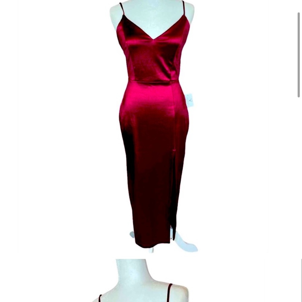 Bodycon satin midi dress